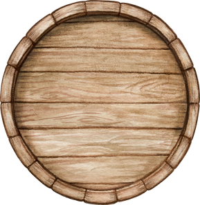 Hand Drawn Wooden Barrel