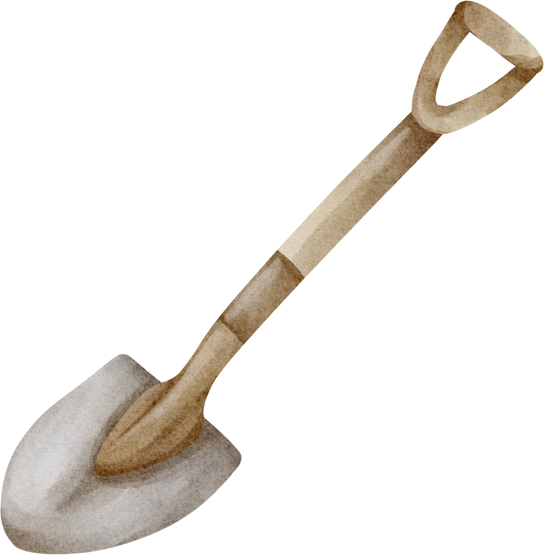 watercolor shovel