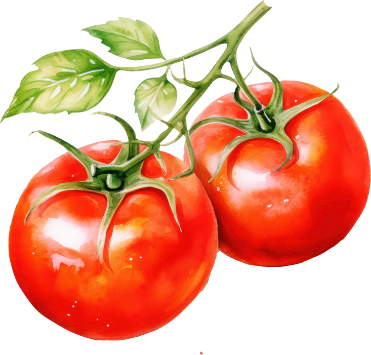 Tomato watercolor illustration